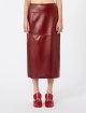 Бордова спідниця SPORTMAX зі шкіри наппа: фото 2 - Invogue
