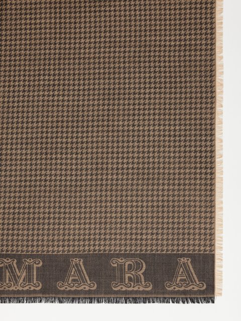 Темно-бежевий палантин Max Mara у гусячі лапки: фото 1 - Invogue
