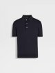 Темно-синє поло ZEGNA з коротким рукавом: фото - Invogue
