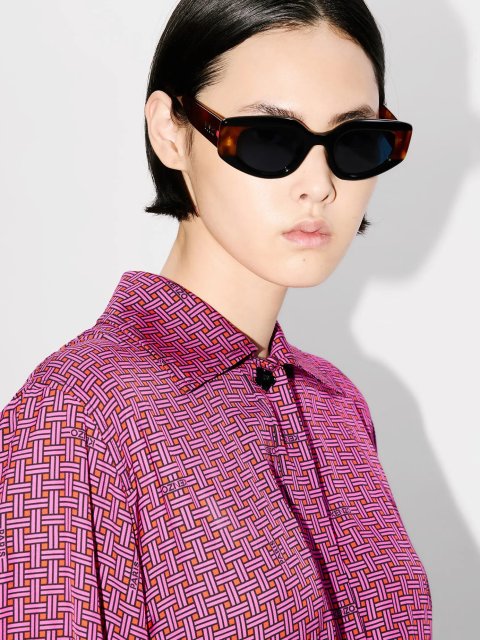 Сукня кольору фуксії Kenzo з графічним принтом: фото 3 - Invogue