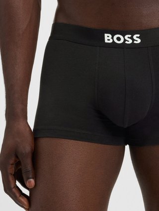 Чёрные боксеры 3 пары BOSS из хлопка: фото 3 - Invogue