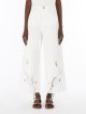 Белые брюки Weekend Max Mara с цветочной вышивкой: фото 2 - Invogue