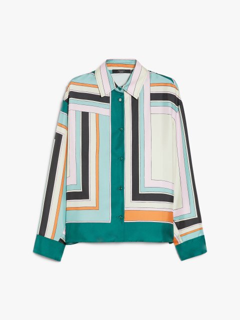 Різнокольорова сорочка WEEKEND MAX MARA з шовку: фото - Invogue