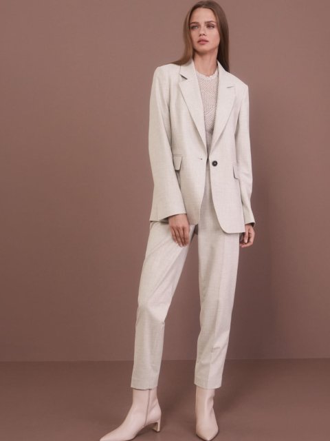 Бежевые брюки MARC CAIN: фото 5 - Invogue