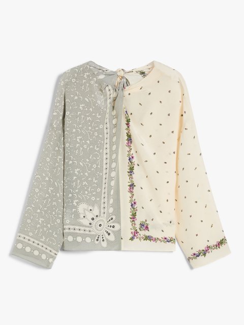 Блуза Weekend Max Mara шовкова з принтом: фото - Invogue