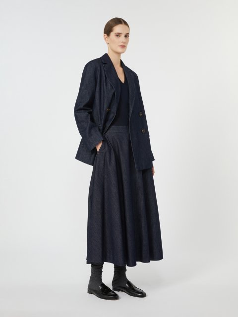 Темно-синій жакет MAX MARA з деніму: фото 1 - Invogue