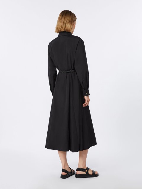 Чорна сукня-сорочка з поясом Max Mara з бавовни: фото 3 - Invogue