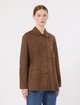 Коричнева куртка Max Mara із замші та шовку: фото 2 - Invogue