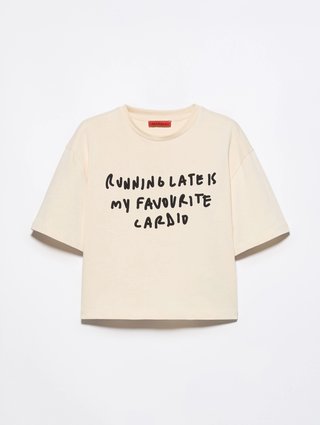 Молочная футболка Max&Co из хлопка: фото - Invogue