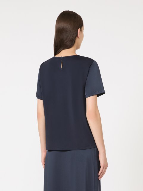 Темно-синя блуза WEEKEND MAX MARA атласна: фото 3 - Invogue