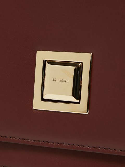 Бордовая сумка MAX MARA из кожи с металлической застежкой: фото 5 - Invogue