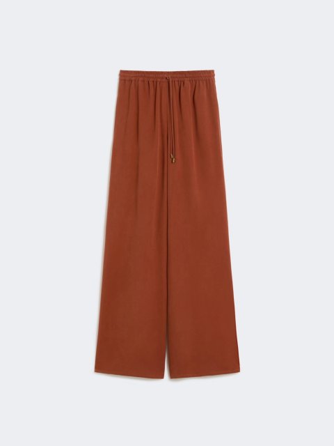 Теракотові брюки MAX MARA з чистого шовку: фото - Invogue