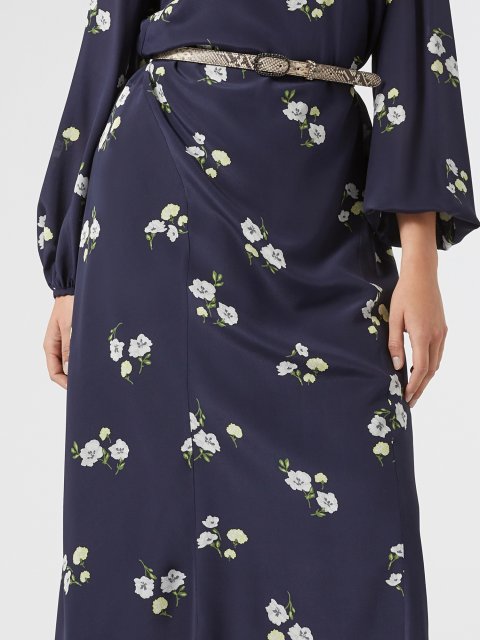 Темно-синее платье Marina Rinaldi с цветочным пинтом: фото 4 - Invogue