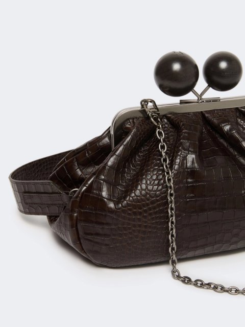 Темно-коричнева сумка Pasticcino Weekend MaxMara шкіряна: фото 3 - Invogue