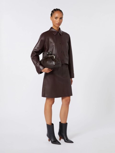 Темно-коричнева сумка Pasticcino Weekend MaxMara шкіряна: фото 1 - Invogue