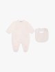 Рожевий комбінезон, слинявчик EMPORIO ARMANI KIDS з бавовни: фото - Invogue