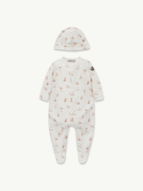 Комбінезон та шапочка MONCLER ENFANT з бавовняного інтерлоку: фото - Invogue
