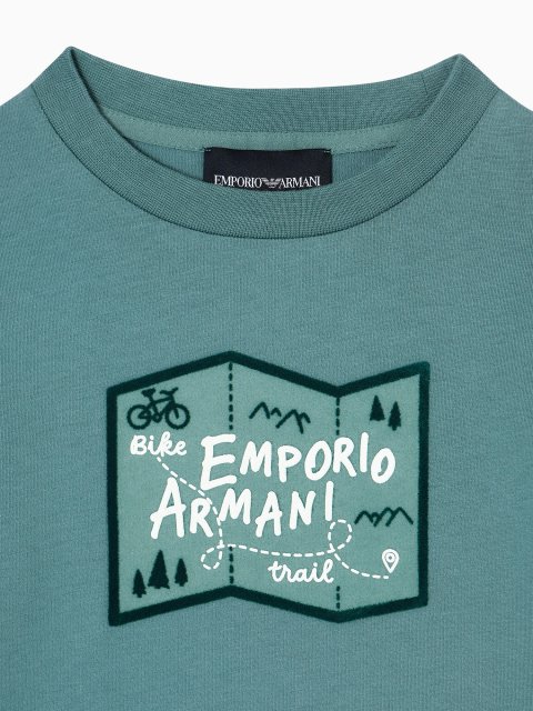 Зелений джемпер EMPORIO ARMANI KIDS з бавовни: фото 1 - Invogue