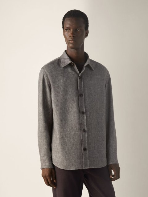 Темно-коричнева сорочка Zegna з кашеміру: фото 2 - Invogue