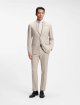 Бежевые классические брюки BOSS из шерсти: фото 1 - Invogue