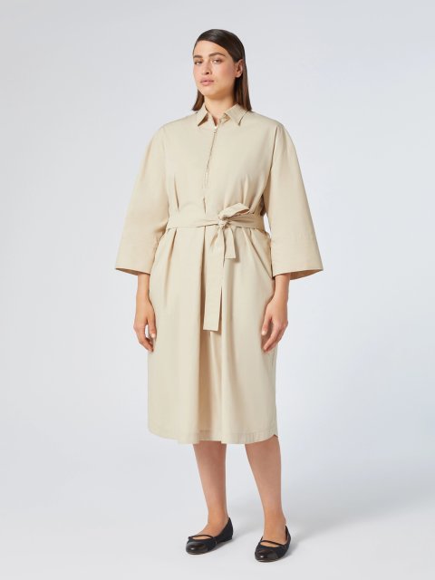 Бежева сукня Marina Rinaldi з бавовняного попліну: фото 2 - Invogue