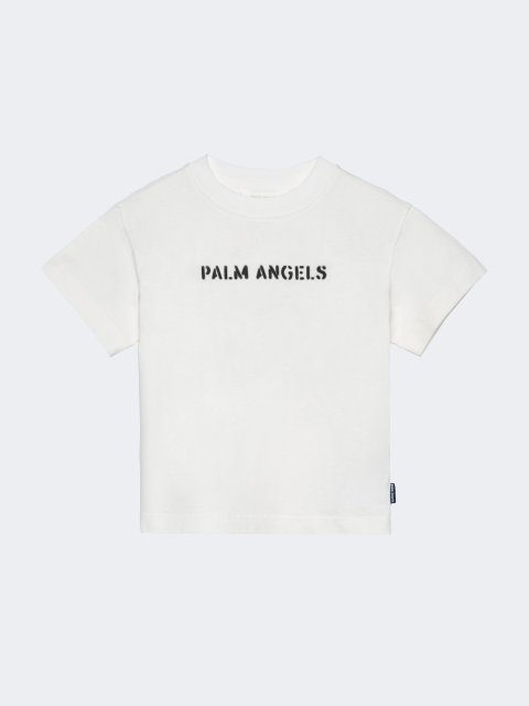 Молочна футболка Palm Angels з бавовни з принтом: фото - Invogue