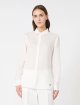 Біла сорочка Weekend Max Mara з льону з вишитим логотипом: фото 2 - Invogue