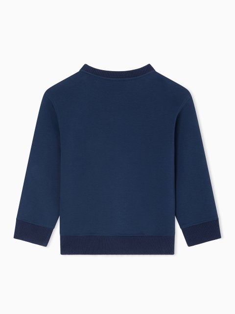 Синяя кофта EMPORIO ARMANI KIDS из хлопка: фото 2 - Invogue