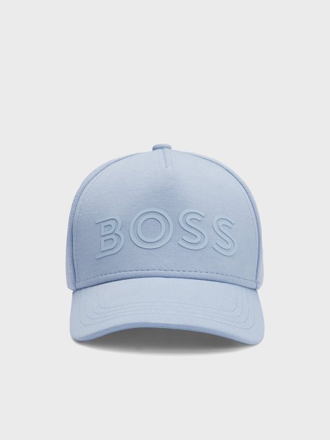 Блакитна кепка BOSS з логотипом: фото - Invogue