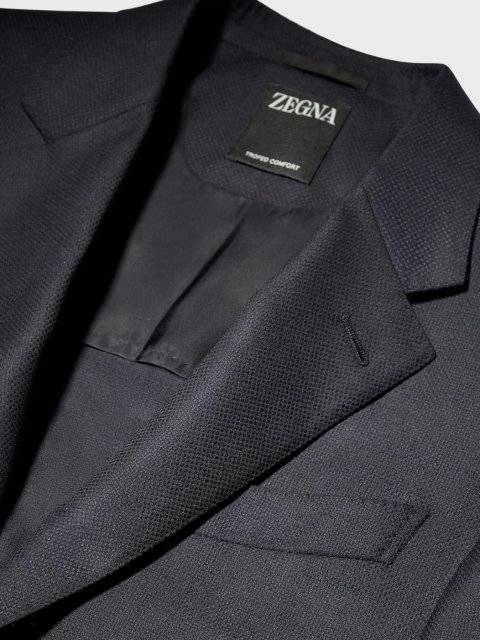 Темно-синій піджак Zegna з бленду вовни та шовку з технологією Trofeo™: фото 4 - Invogue