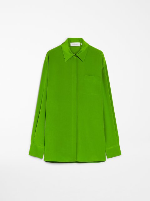 Зелена сорочка Sportmax з шовку: фото - Invogue