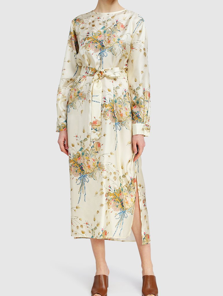 Молочное платье MAX MARA: фото 1 - Invogue