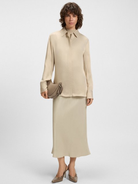 Бежева спідниця BOSS атласна: фото 1 - Invogue