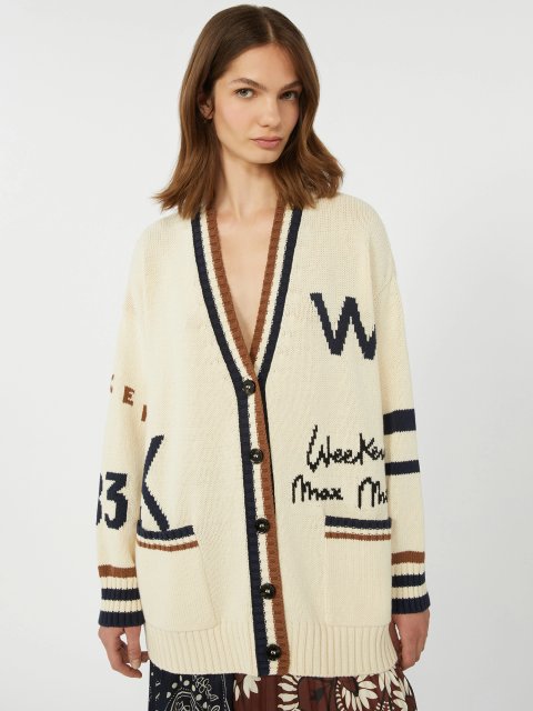 Бежевий кардиган WEEKEND MAX MARA з суміші бавовни: фото 4 - Invogue