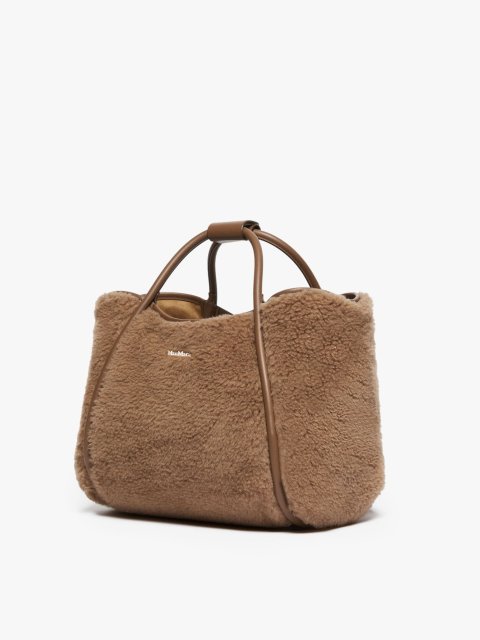 Коричневая сумка Small Teddy fabric Marine из бленда шерсти и шелка: фото 2 - Invogue