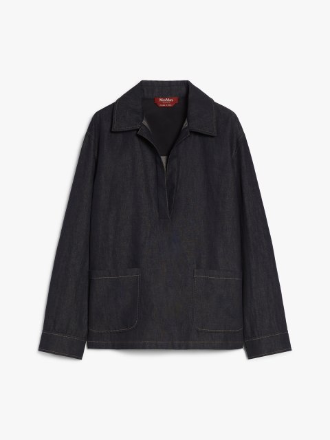 Темно-синій жакет Max Mara з бавовни та льону: фото - Invogue