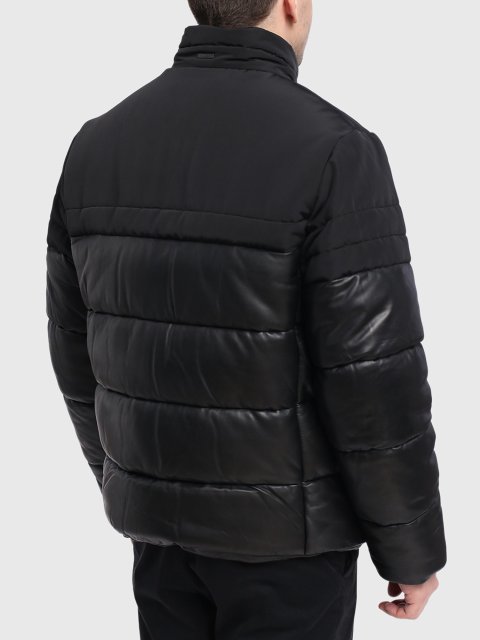 Чёрная куртка кожа BOSS: фото 3 - Invogue