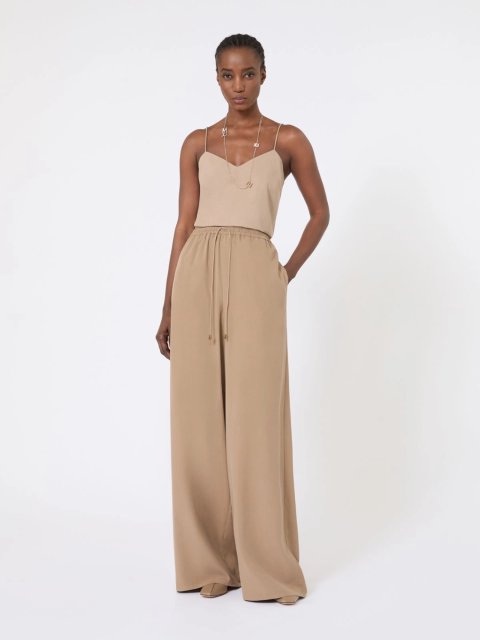 Светло-коричневый топ MAX MARA из шелка: фото 1 - Invogue