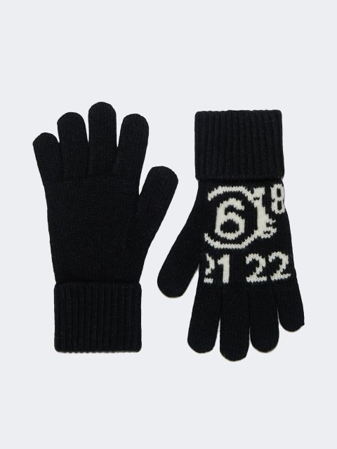 Чорні рукавички MM6 MAISON MARGIELA KIDS з вовни: фото 1 - Invogue