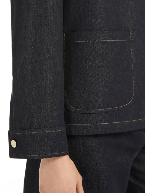 Темно-синій жакет Max Mara з бавовни та льону: фото 5 - Invogue