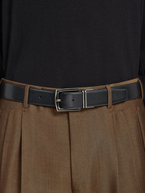 Черный ремень ZEGNA из кожи: фото 1 - Invogue