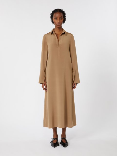 Світло-коричнева сукня MAX MARA з шовкового крепдешину: фото 3 - Invogue