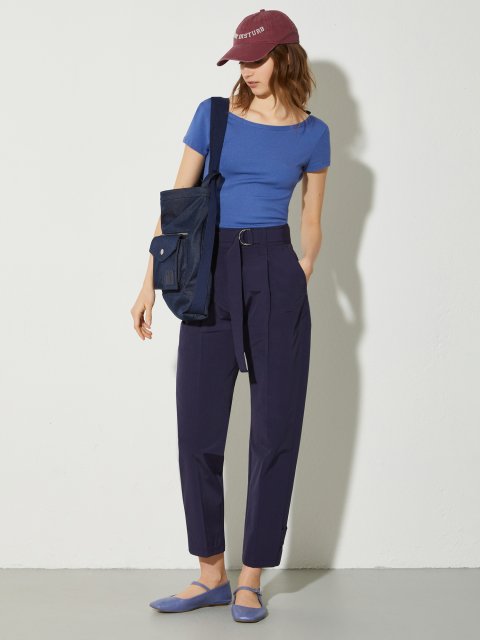 Темно-сині брюки Max&Co з поліестеру та бавовни: фото 1 - Invogue