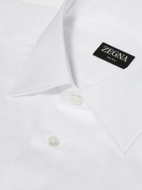 Белая рубашка Zegna из хлопка с технологией Trofeo™: фото 3 - Invogue