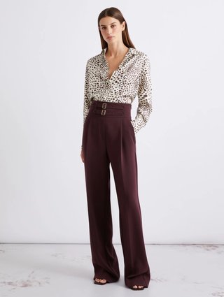 Бордовые брюки Marella из ацетата и полиэстера: фото 3 - Invogue