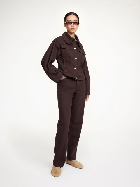 Шоколадна куртка  BY MALENE BIRGER з бавовняного деніму: фото 1 - Invogue