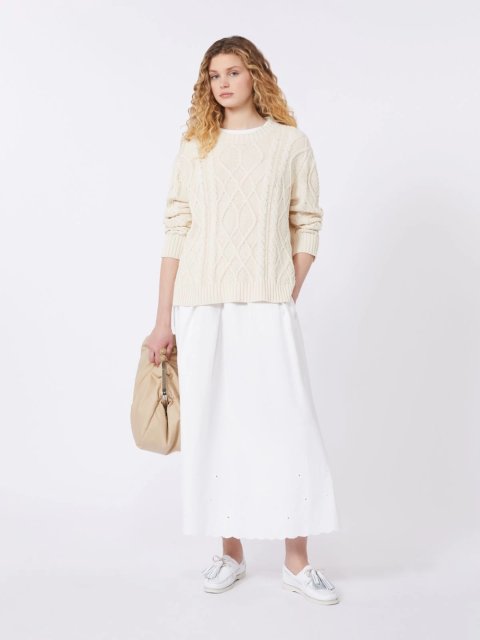 Біла спідниця WEEKEND MAX MARA з суміші бавовни та льону: фото 1 - Invogue