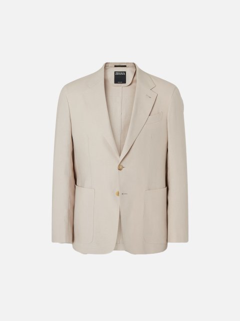 Бежевий жакет Zegna з льону: фото - Invogue