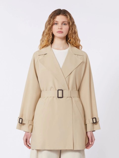 Бежевий плащ WEEKEND MAX MARA з водовідштовхувального полотна: фото 2 - Invogue