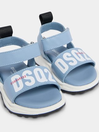 Блакитно-білі сандалі Dsquared2 з натуральної шкіри: фото 3 - Invogue
